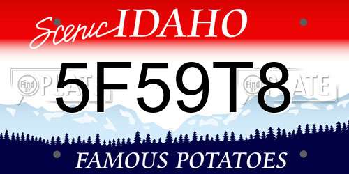 5F59T8 Idaho License Plate
