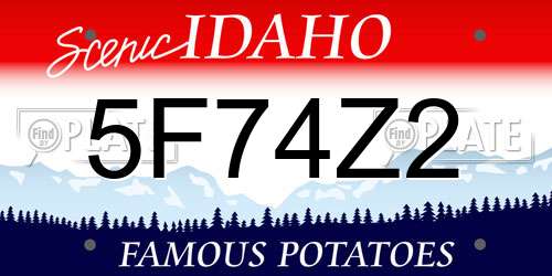 5F74Z2 Idaho License Plate