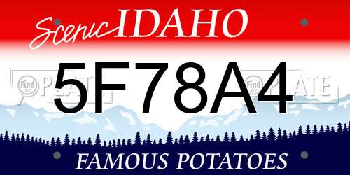 5F78A4 Idaho License Plate