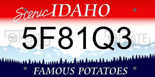 5F81Q3 Idaho License Plate