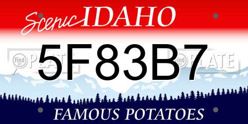 5F83B7 Idaho License Plate