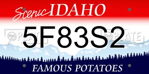 5F83S2 Idaho License Plate