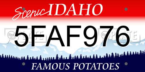 5FAF976 Idaho License Plate