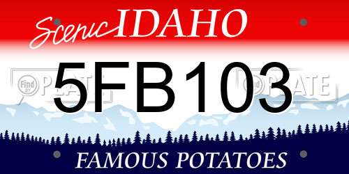 5FB103 Idaho License Plate