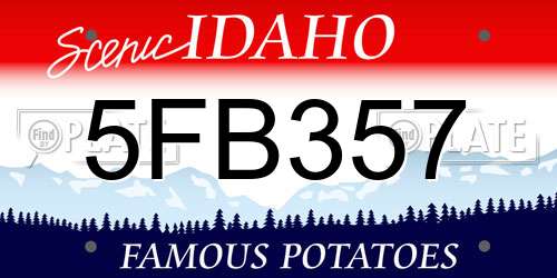 5FB357 Idaho License Plate