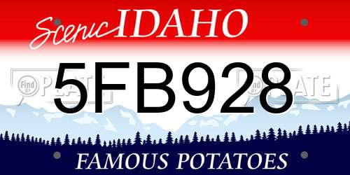 5FB928 Idaho License Plate
