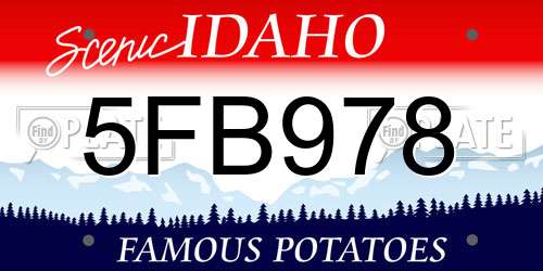 5FB978 Idaho License Plate