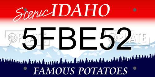 5FBE52 Idaho License Plate