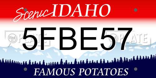 5FBE57 Idaho License Plate