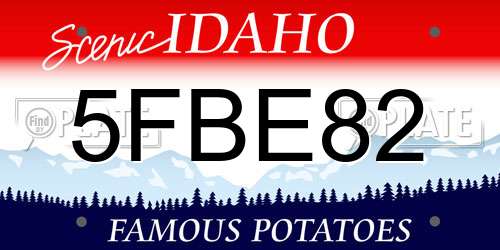 5FBE82 Idaho License Plate