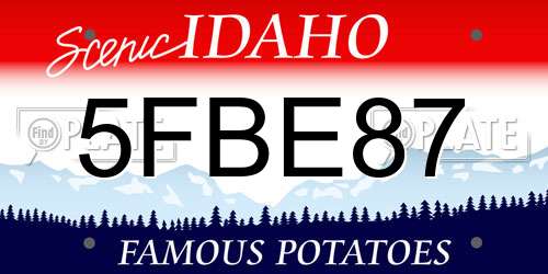 5FBE87 Idaho License Plate