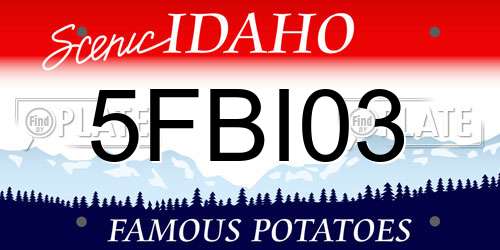 5FBI03 Idaho License Plate