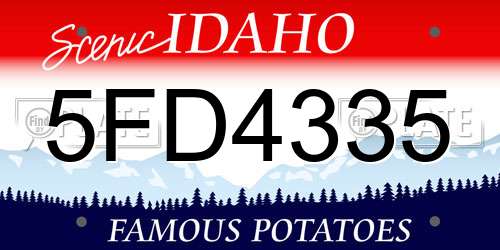 5FD4335 Idaho License Plate