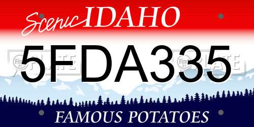 5FDA335 Idaho License Plate