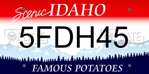 5FDH45 Idaho License Plate