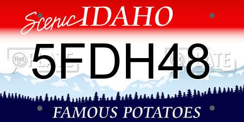 5FDH48 Idaho License Plate