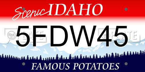 5FDW45 Idaho License Plate