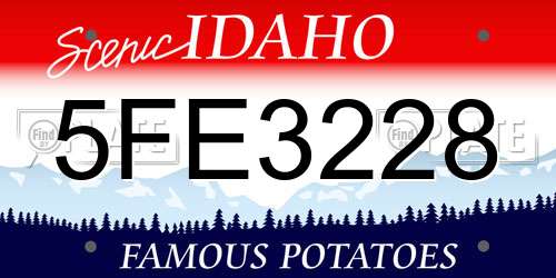 5FE3228 Idaho License Plate