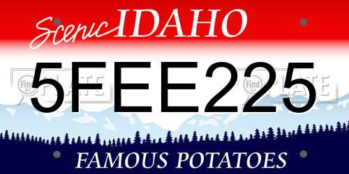 5FEE225 Idaho License Plate