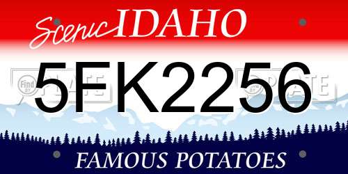 5FK2256 Idaho License Plate