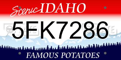 5FK7286 Idaho License Plate