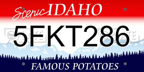 5FKT286 Idaho License Plate