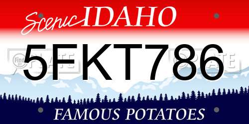 5FKT786 Idaho License Plate