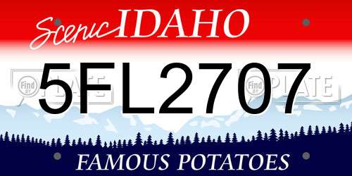 5FL2707 Idaho License Plate