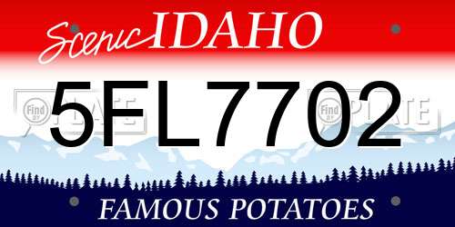 5FL7702 Idaho License Plate