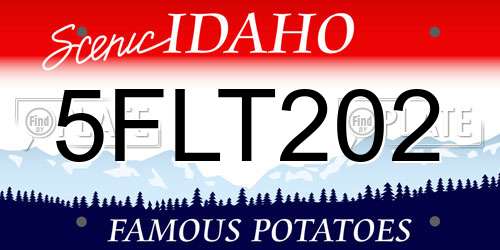 5FLT202 Idaho License Plate