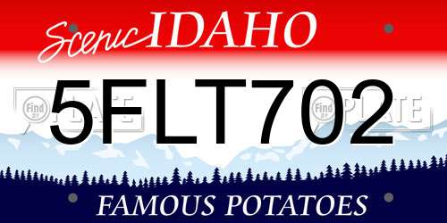 5FLT702 Idaho License Plate