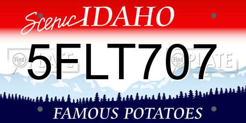5FLT707 Idaho License Plate