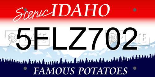 5FLZ702 Idaho License Plate