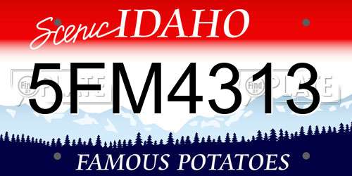 5FM4313 Idaho License Plate