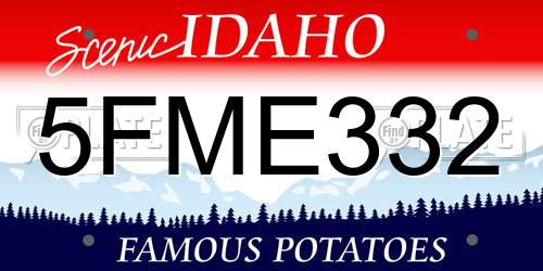 5FME332 Idaho License Plate