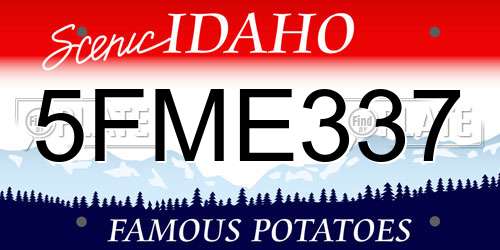 5FME337 Idaho License Plate