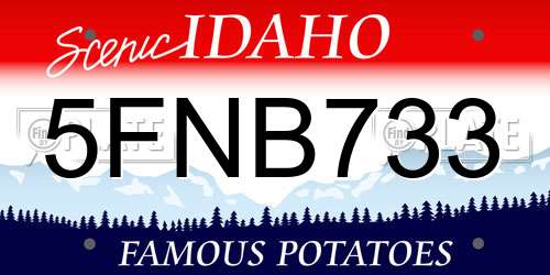 5FNB733 Idaho License Plate