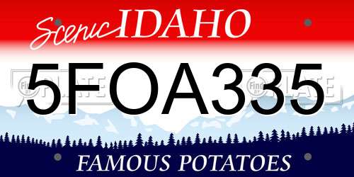 5FOA335 Idaho License Plate