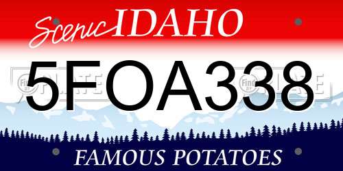 5FOA338 Idaho License Plate
