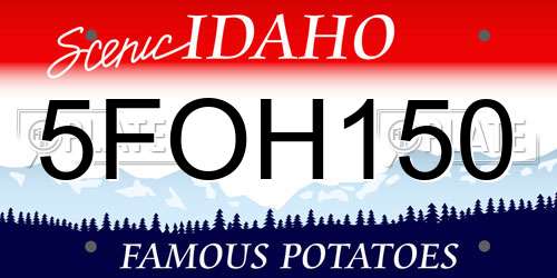 5FOH150 Idaho License Plate