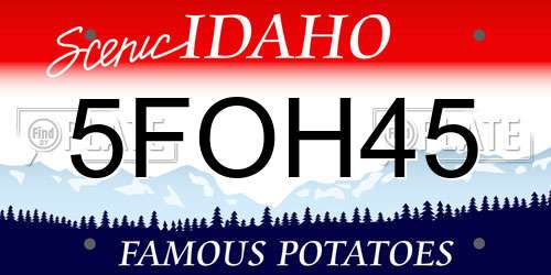 5FOH45 Idaho License Plate