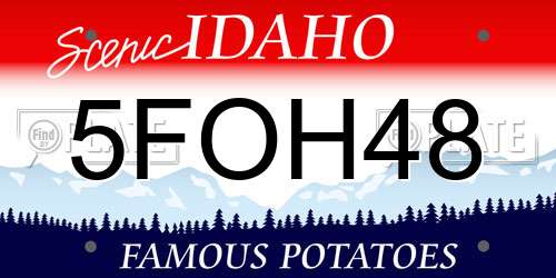 5FOH48 Idaho License Plate