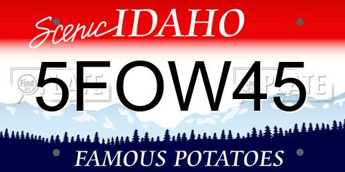 5FOW45 Idaho License Plate