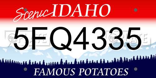 5FQ4335 Idaho License Plate