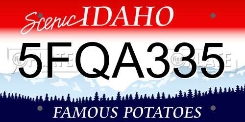 5FQA335 Idaho License Plate