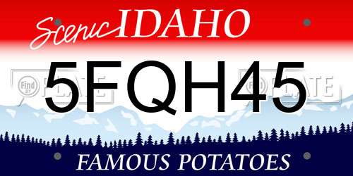 5FQH45 Idaho License Plate