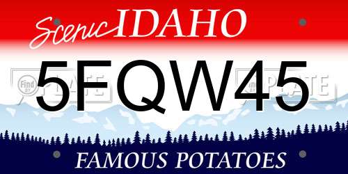 5FQW45 Idaho License Plate