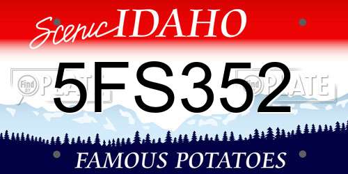 5FS352 Idaho License Plate