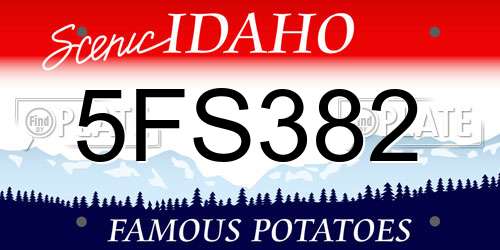 5FS382 Idaho License Plate