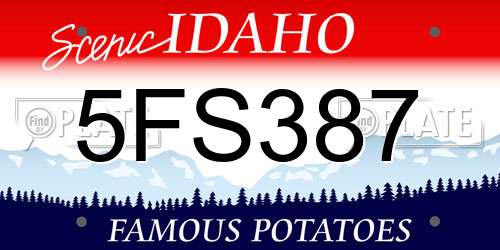5FS387 Idaho License Plate